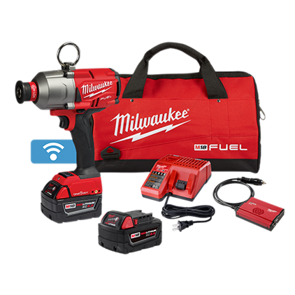 Milwaukee-M18 FUEL ONE-KEY 18V Lithium-Ion Brushless Cordless 7/16 in. High-Torque Impact Wrench Kit w/ (2) Batteries & Tool Bag