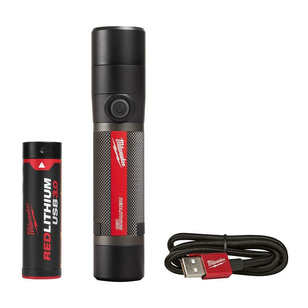 Milwaukee-2161-21 Usb Rechargeable 1100L Twist Focus Flashlight