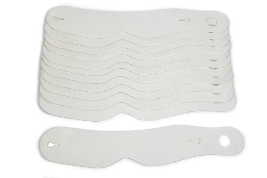 Helmet Shield Tear Off, 2mm, 11-1/2" Notch Nose Clear, Set of 200