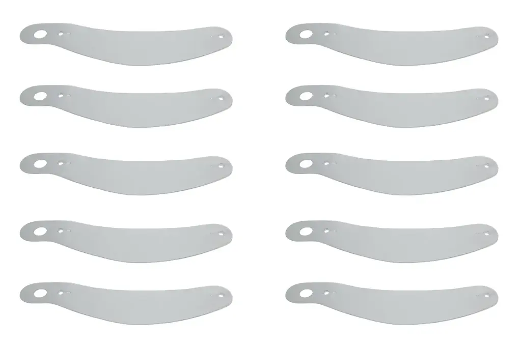 Helmet Shield Tear Off, 2mm 12-1/4" Banana, Clear, Box Of 200