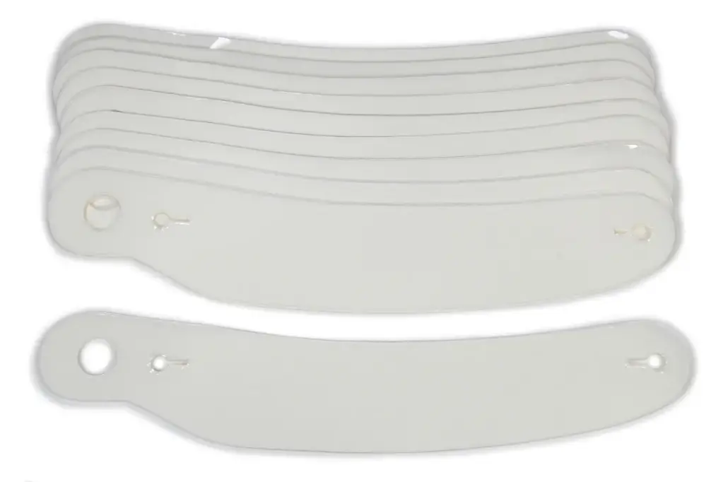 Helmet Shield Tear Off, 2mm, 13", Banana, Box Of 200