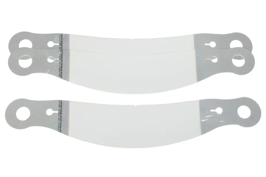 Helmet Shield Tear Off, Perimeter Seal, 2 mm 12-3/8'', Banana, Clear, Set of 30 