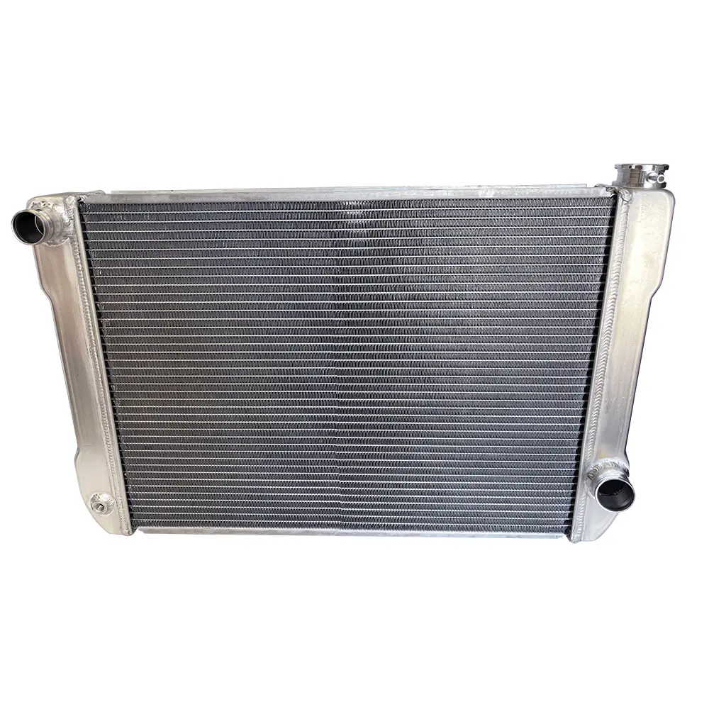 28'' x 19'' GM Crossflow Tube Aluminum Radiator - Top Left Inlet / Angled Bottom Right Outlet 
