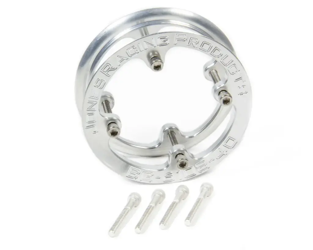Belt Guide, 1/4 in Thick, Bolt-On, Aluminum, Clear Anodized, 40 Tooth HTD Pulley