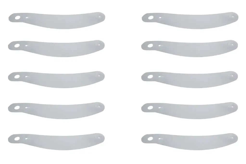 Helmet Shield Tear Off, 2mm, 12-1/4", Banana, Clear, Pack Of 20,