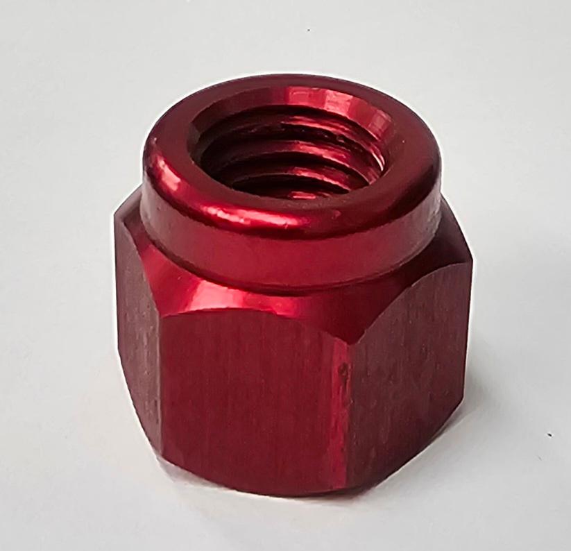 Bicknell 5/8" C. 6 Pin Flat Bottom Lug Nut(Red)-Brp 836