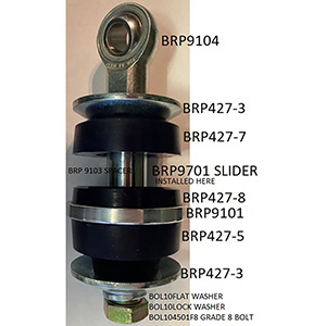 Bicknell Triple Biscuit Torque Arm Assembly For      BRP 9701 Slider