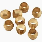 3/16'' Ferrules for Brass Compression Fittings, 10 Pack