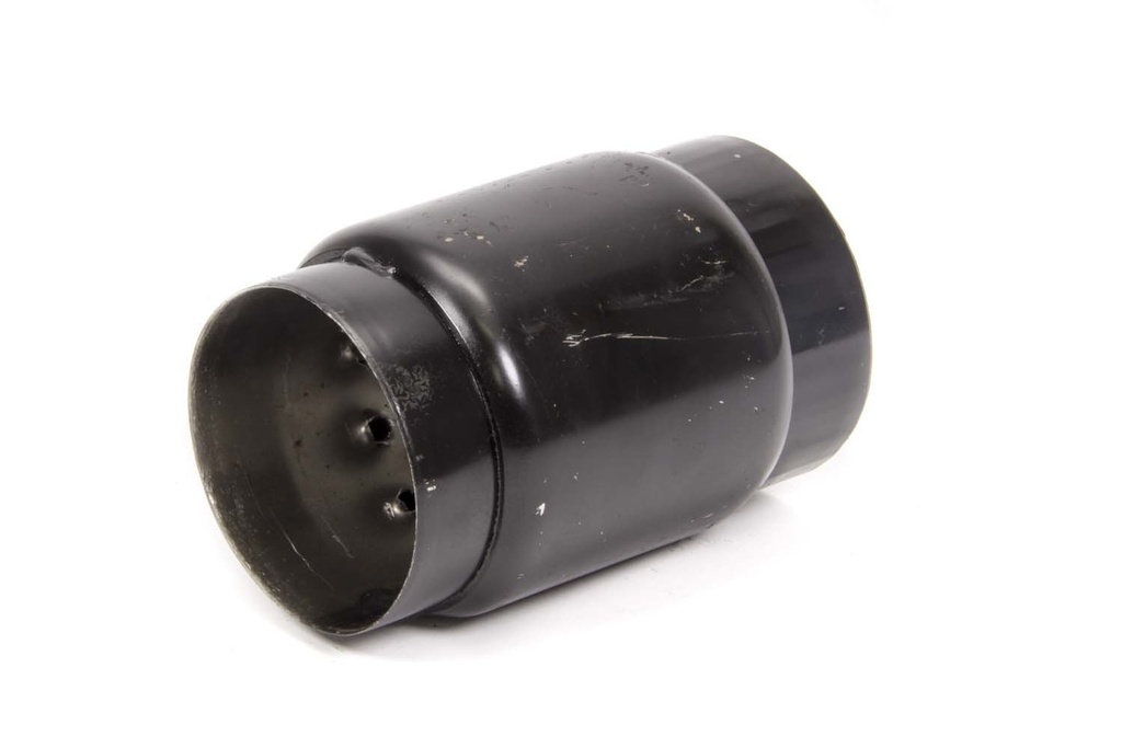 Muffler, Race, 3.5'' Inlet, 3.5'' Outlet, 4'' x 4'' Round Body, 6'' Long