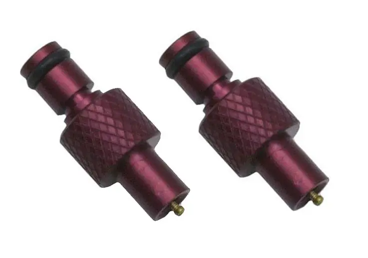  Schrader Valve, Aluminum, Red Anodized, Tire Pressure Relief Valve, Each