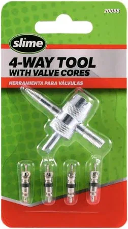 4 Way Tire Valve Tool With Valve Stems 
