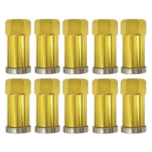 Gear Cover High Nuts (Long) Aluminum Gold, Each