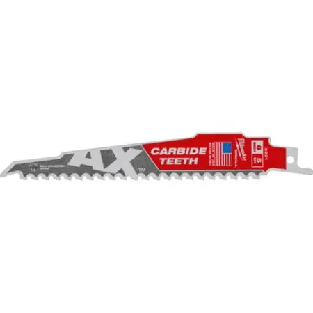 Milwaukee The Ax™ With Carbide Teeth For Pruning & Clean Wood Sawzall® Blade 3Pk 3Tpi 6" Or 9" 48-00-5331 Or 48-00-5332