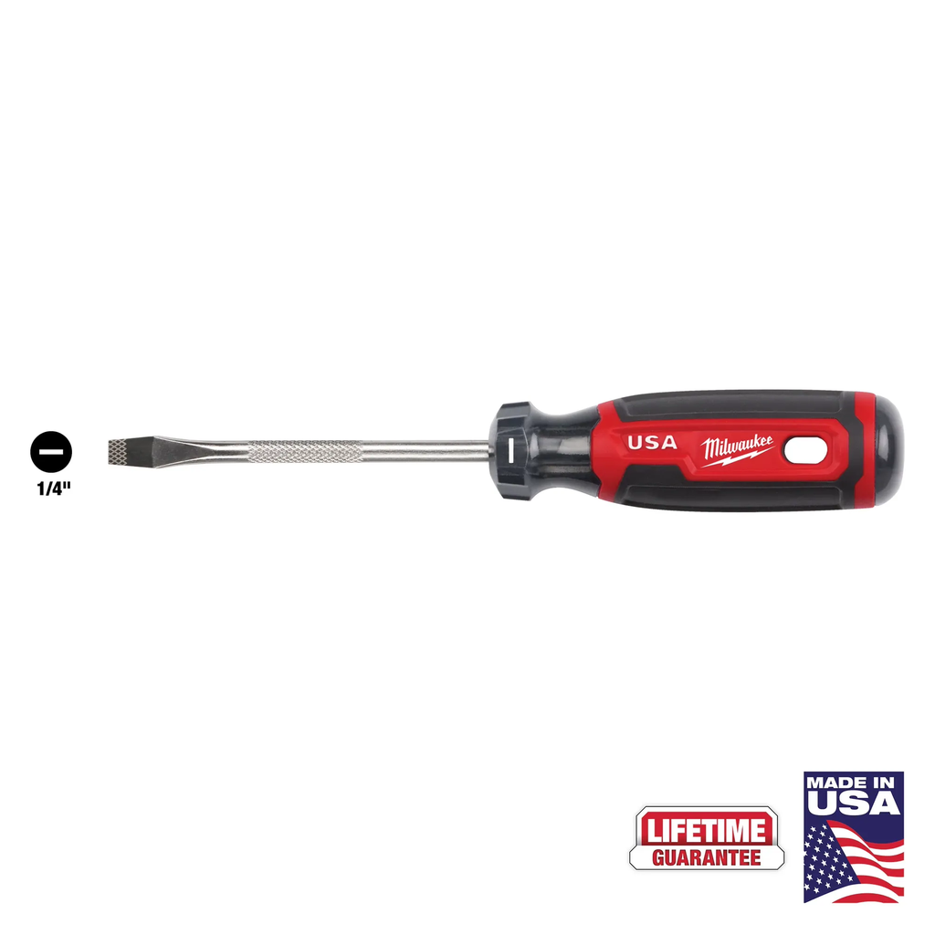Milwaukee Cushion Grip Slotted Screwdrivers (Usa) Mt206, Mt207, & Mt209