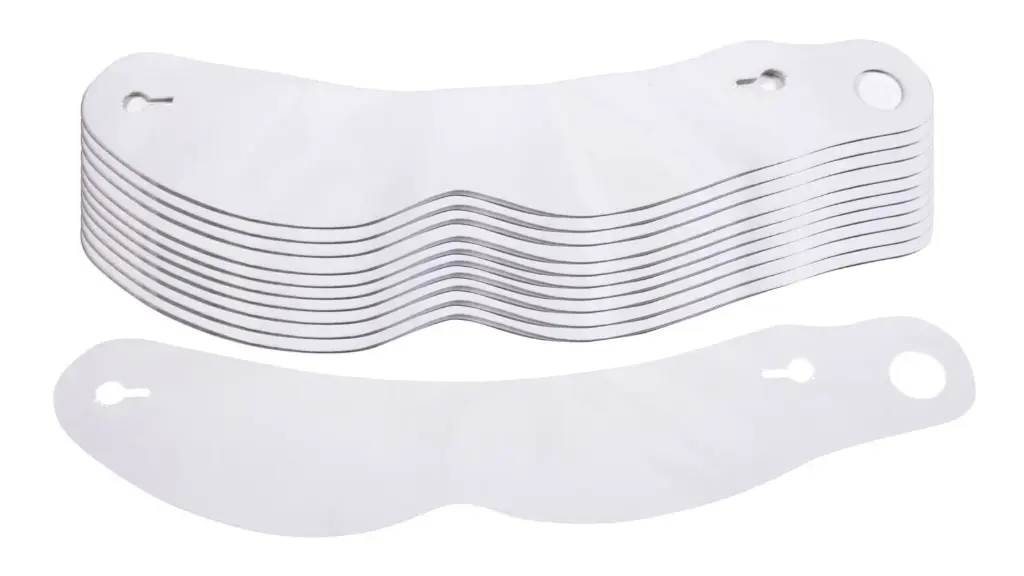 Helmet Shield Tear Off, 2 mm 12-3/8" Banana, Packs of 20          

