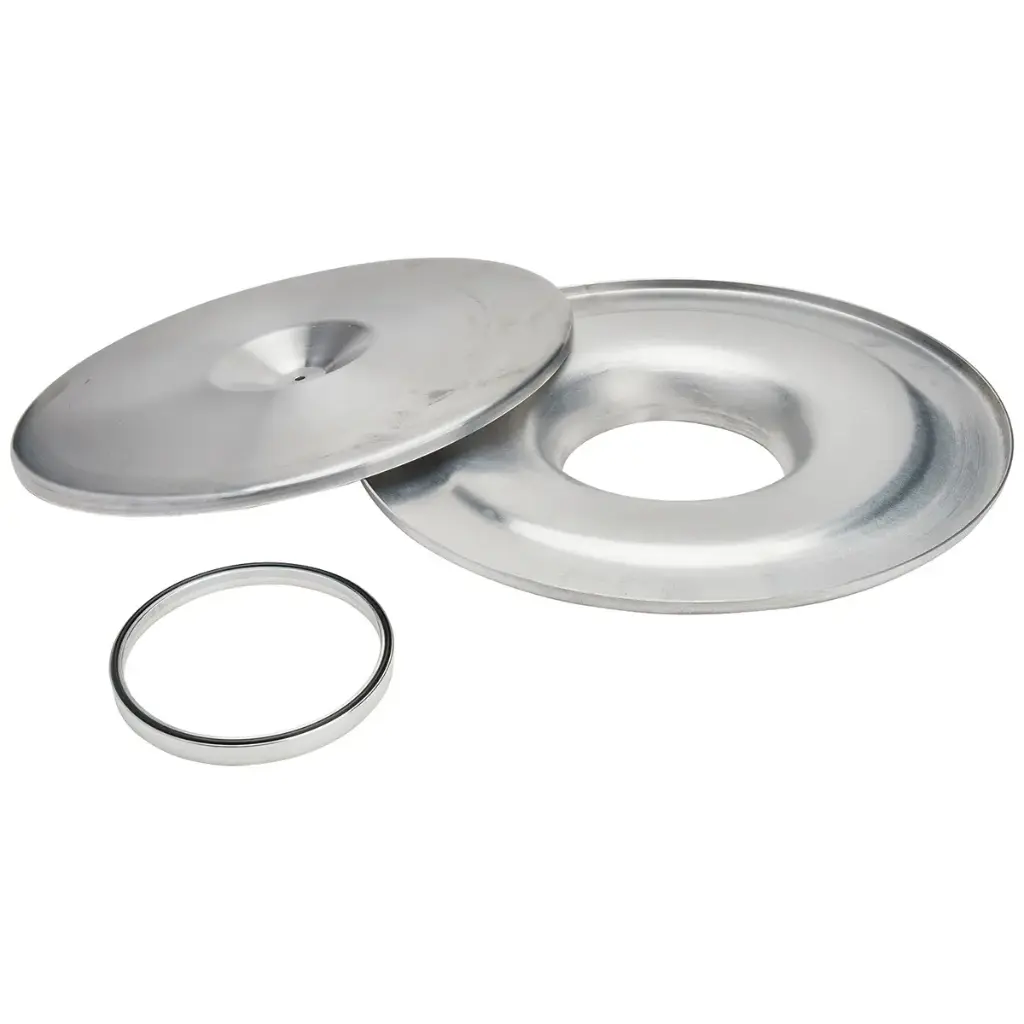 Air Cleaner Assembly, Lightweight, 14'' Round, Requires Element, 5-1/8'' Carb Flange, Flat Base, 1/2''  Spacer, Aluminum