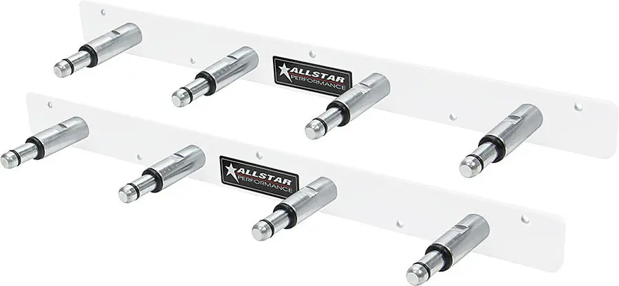 Shock Rack, Wall Mount, 2-Piece, 17'' Long x 2'' Tall x 3'' Wide, Aluminum, White Powder Coat, Each