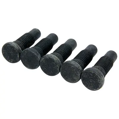 Wheel Stud, 5/8-11 in Thread, 2.000'' Long, 0.690'' Knurl, Steel, Black Oxide, Set of 5