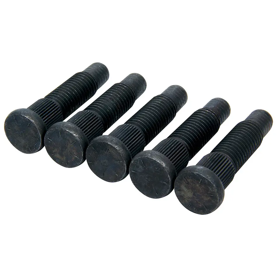 Wheel Stud, 5/8-11 in Thread, 2.750'' Long, 0.690'' Knurl, Steel, Black Oxide, Set of 5