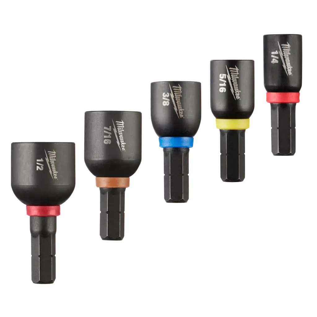 Milwaukee 5PC SHOCKWAVE™ Impact Duty 1" Insert Magnetic Nut Driver Set 49-66-4563