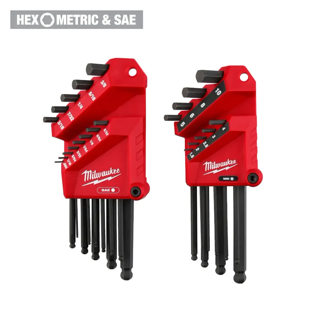 Milwaukee 22-Key Ball End L-Style Hex Key Set - SAE/Metric  48-22-2187
