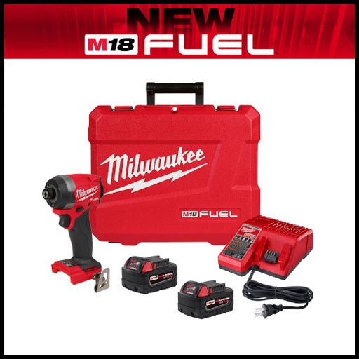 [2953-22] Milwaukee® M18 Fuel™ 1/4″ Hex Impact Driver Kit 2953-22