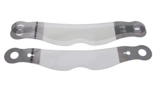 [ROP 10211C] Helmet Shield Tear Off, Xstack 10, 2 mm 12-1/4'' Nose Notch, Plastic, Clear