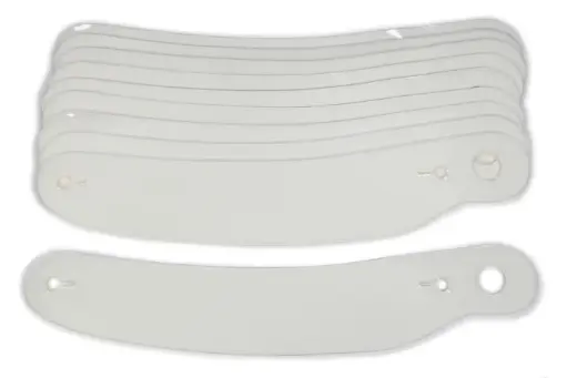 [ULT 1202] Helmet Shield Tear Off, 2 mm 12-3/8" Banana, Clear, 
