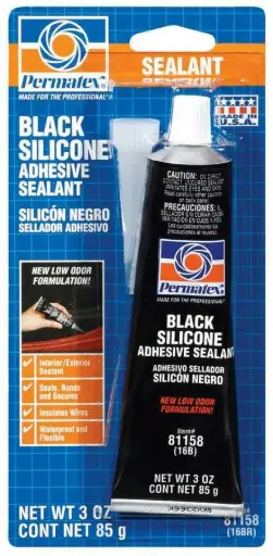 [PEX 81158] PERMATEX Sealant, Black Silicone Adhesive Sealant, Silicone, 3 oz Tube
