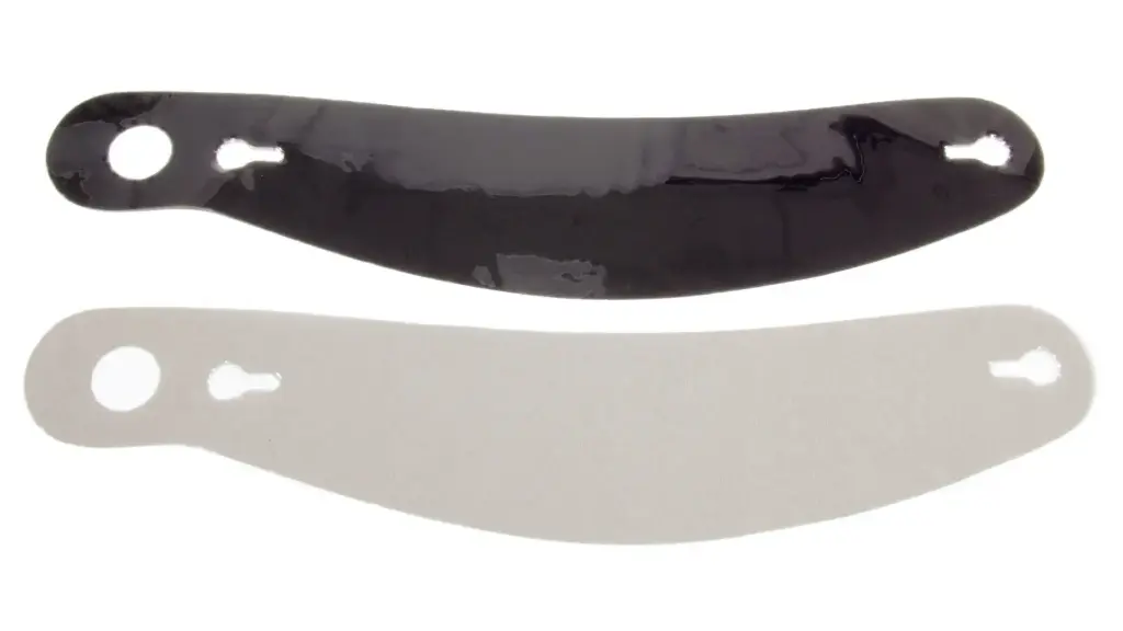 Helmet Shield Tear Off, 2 mm, 12-1/8'' Center, Banana, Smoked, , Set of 5, ULT S56
