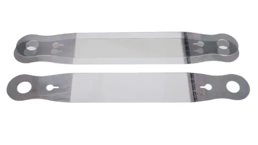 [RO 10201C] Helmet Shield Tear Off, Xstack 10, 2 mm Thick, 11.5 in Center to Center, Plastic, Clear, Simpson Helmets, Set of 30 RO 10201C