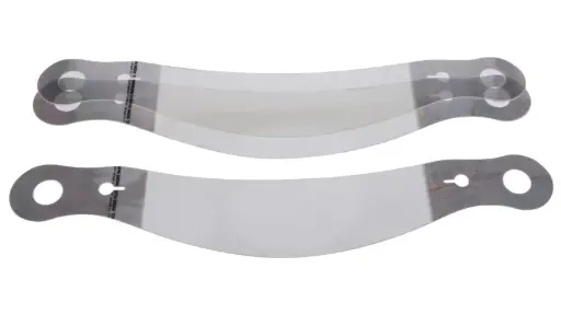 [RO 10208C] Helmet Shield Tear Off, Xstack 10, 2 mm 12-1/4'' Banana, Clear, Bell / G-Force / RJS / Zamp Helmets, Set of 30 RO 10208C