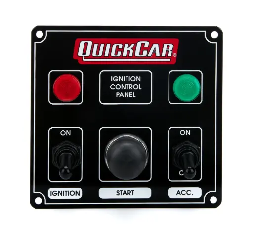 [QRP 50822] Ignition Panel W/  2 Toggles / 1 Momentary Button & Lights, Black